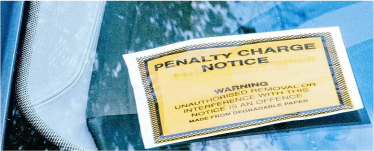 Penalty Charge Notice on car windscreen