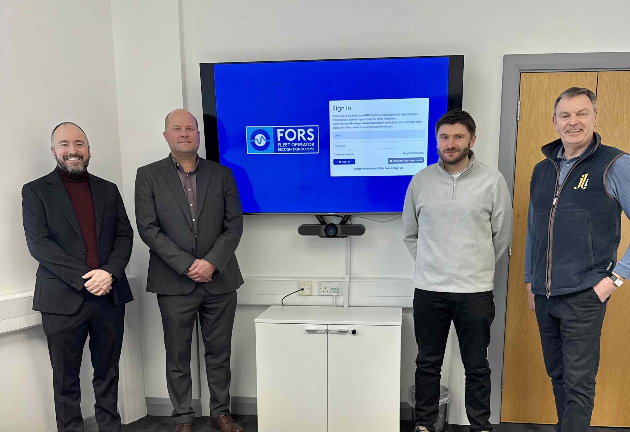 people from FORS and HaulageHub standing together